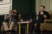Fieldhouse packed for talk by two well-known Catholic speakers