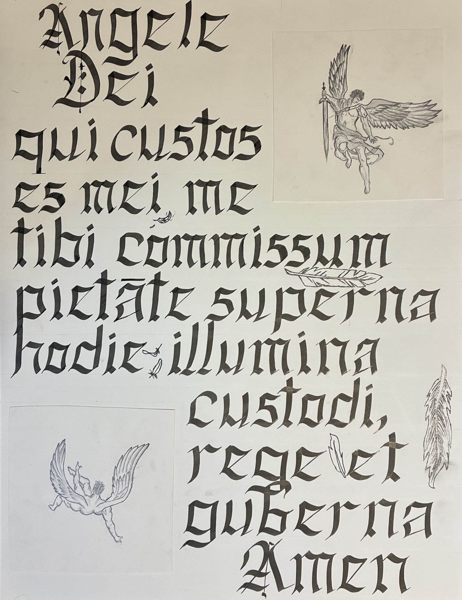 Guardian Angel Prayer Calligraphy