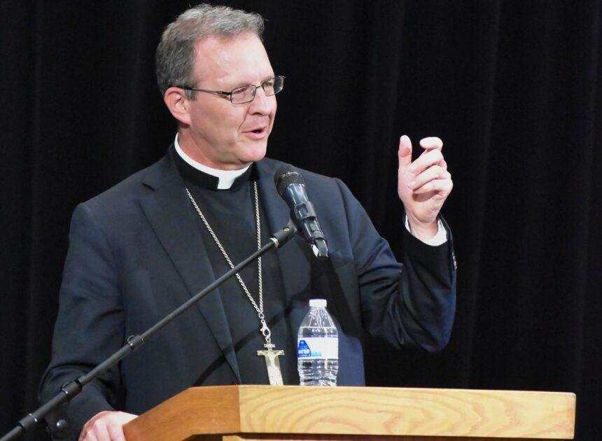 Bishop Pohlmeier Shares Evangelization Strategies with Students  